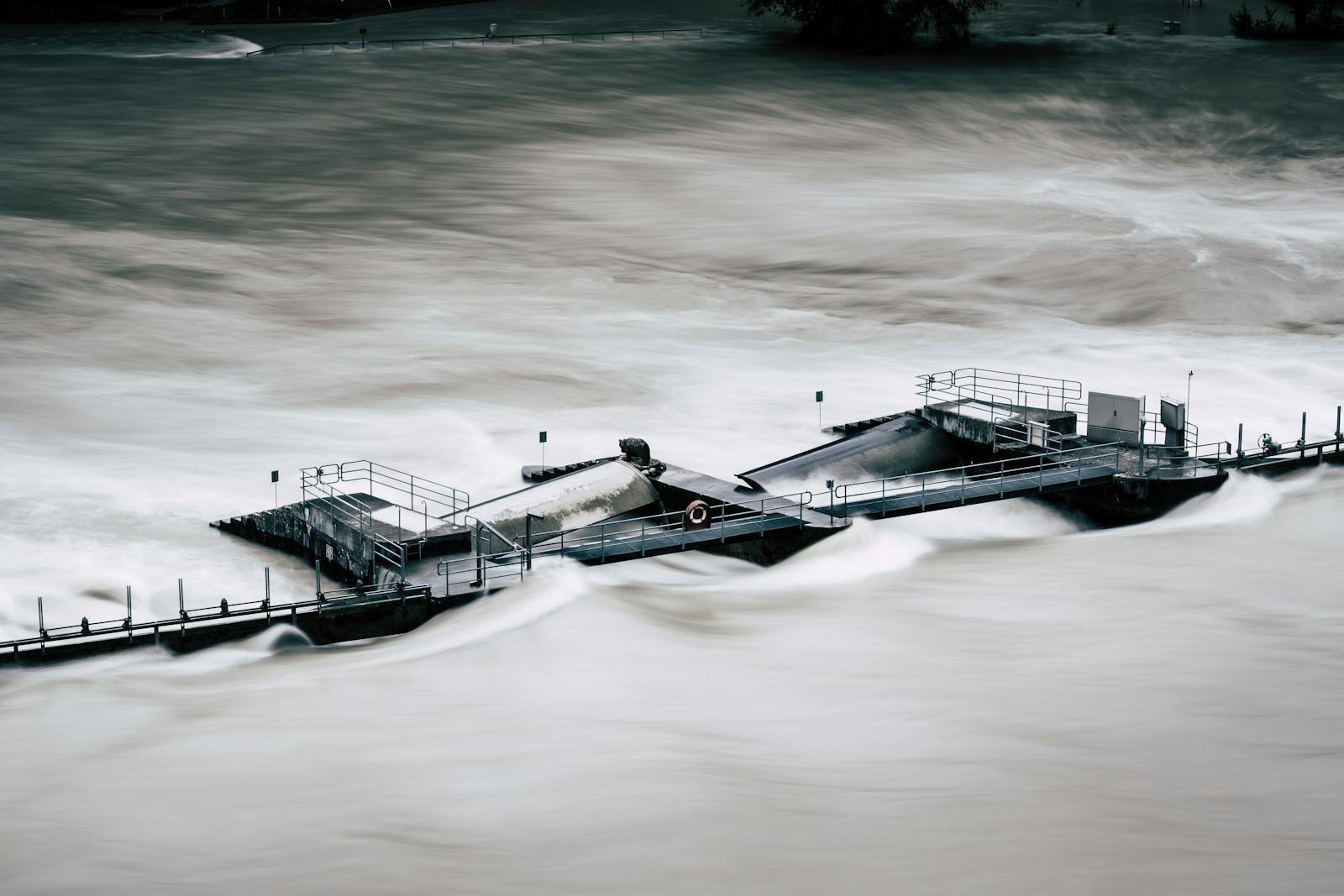 Aerial Hochwasser-Sicht, Symbolbild Hochwassergefahrenkarte HWGK